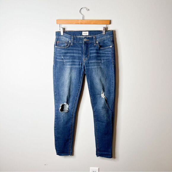 Hudson Krista Ankle Skinny With Raw Hem Jeans in Leag - Picture 1 of 8